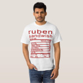 Etikett "Ruben sandwish Nutrition Facts" T-Shirt (Vorne ganz)