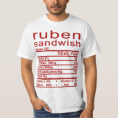 Etikett "Ruben sandwish Nutrition Facts" T-Shirt (Vorderseite)