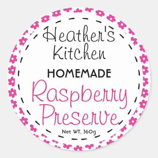 Etikett - Runder Himbeersaft oder Jakobsjar Runder Aufkleber (Vorderseite)