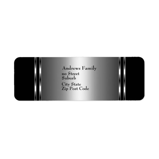 Etikett Schwarz & Silber Einfach (Vorne)