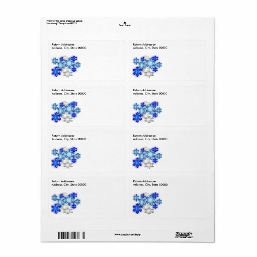 Etikett - Versand - Schneeflocken (Vorne)