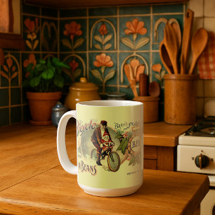 Etikett viktorianischer Zeit canned Lima-Bohnen Kaffeetasse