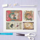 Etiketten 20 10x15 Vintage Lebensmitteldekoupage Seidenpapier (Handwerk)