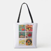 Etiketten alter Fruchtschilder Tasche (Rückseite)