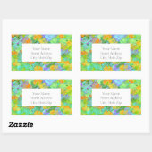 Etiketten für abstrakte gelbe Orangenpfropfen Rechteckiger Aufkleber (Blatt)