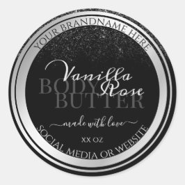 Etiketten für atemberaubende Schwarz- und Silberve Runder Aufkleber