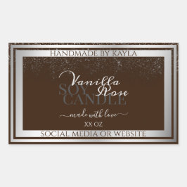 Etiketten für Augenfänger, dunkelbraun und silber Rechteckiger Aufkleber