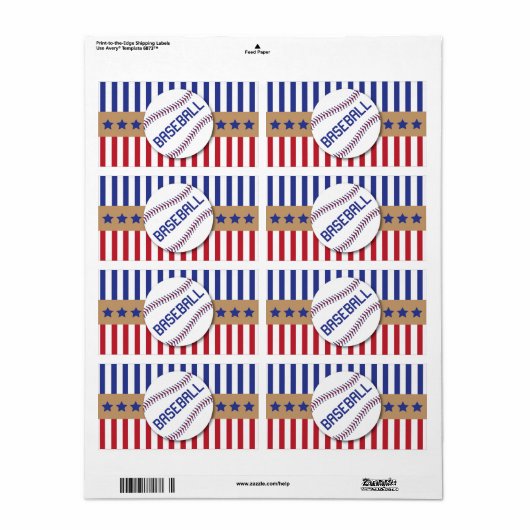 Etiketten für Baseball-Wasserflaschen (Vorne)