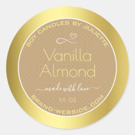 Etiketten für berufliche Produktverpackungen Gold  Runder Aufkleber