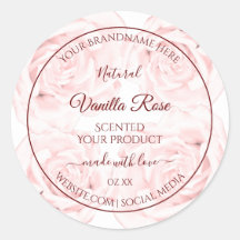 Etiketten für Blumenprodukte hellrosa Rose