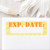 Etiketten für das gelbe griechische Ablaufdatum (Insitu)