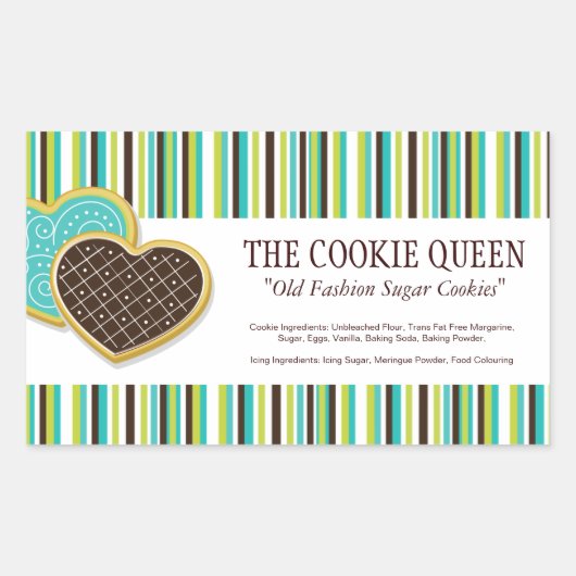 Etiketten für dekorative Backwaren Rechteckiger Aufkleber (Vorderseite)