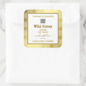 Etiketten für die Verpackung von Gold-White-Logos Quadratischer Aufkleber (Tasche)