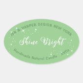 Etiketten für die Verpackung von pastelfarbenen, m Ovaler Aufkleber (Vorderseite)