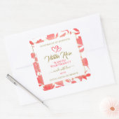 Etiketten für die Verpackung von rosa und goldfarb Quadratischer Aufkleber (Umschlag)