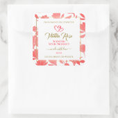 Etiketten für die Verpackung von rosa und goldfarb Quadratischer Aufkleber (Tasche)