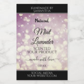 Etiketten für elegante Lila Glitzer-Produktverpack (Einzelnes Label)