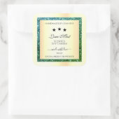 Etiketten für Gold-Produktverpackungen Aquamariner Quadratischer Aufkleber (Tasche)