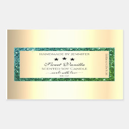 Etiketten für Gold-Produktverpackungen Aquamariner Rechteckiger Aufkleber
