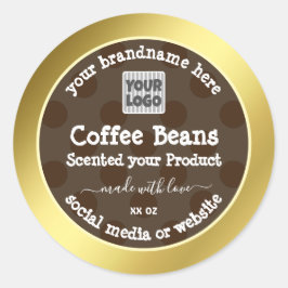 Etiketten für Gold- und Braunprodukte mit Logo Runder Aufkleber