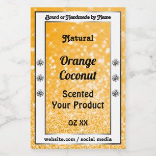 Etiketten für helle Orange-funkelnde Glitzer