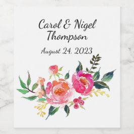 Etiketten für Hochzeitswein oder Getränke