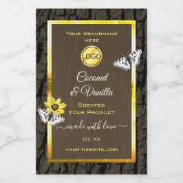 Etiketten für Holzkörner, dunkelbraune Gold-Produk