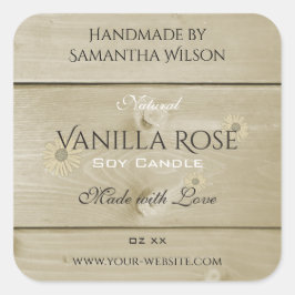 Etiketten für Holzkörner, Etiketten und Etiketten  Quadratischer Aufkleber