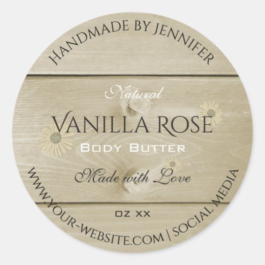 Etiketten für Holzkörner, Etiketten und Etiketten Runder Aufkleber (Vorderseite)