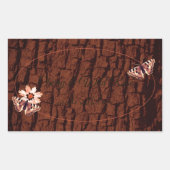 Etiketten für Holzkörner und Baumrinde Butterfetts Rechteckiger Aufkleber (Vorderseite)