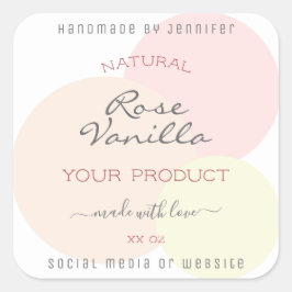 Etiketten für hübsche Produktverpackungen Pastelfa Quadratischer Aufkleber