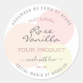 Etiketten für hübsche Produktverpackungen Pastelfa Runder Aufkleber (Vorderseite)
