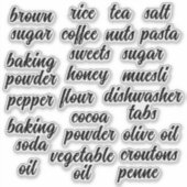 Etiketten für kundenspezifische Lebensmittel (Vorderseite)