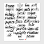 Etiketten für kundenspezifische Lebensmittel (Blatt)