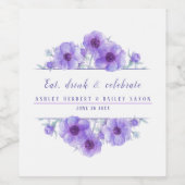 Etiketten für lila Anemone-Blume Hochzeiten (Einzelnes Label)