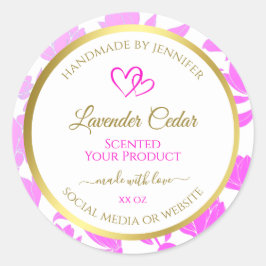 Etiketten für lila und goldfarbene Produkte Runder Aufkleber