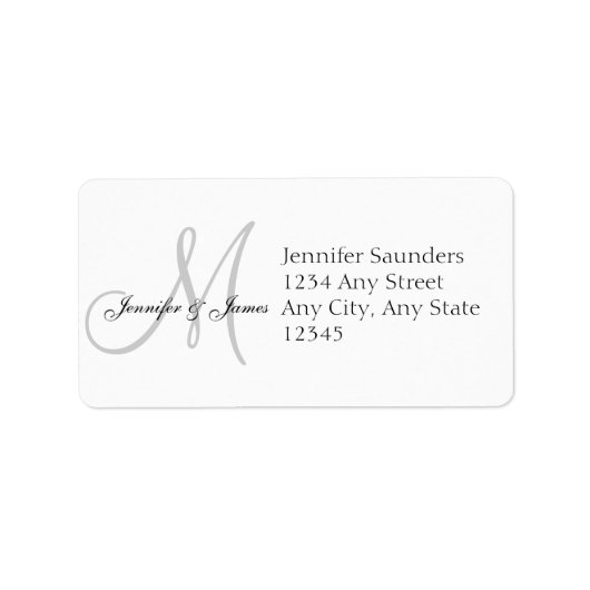 Etiketten für Monogram-Antwort-Karte Adressaufkleber (Vorne)