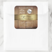 Etiketten für Naturholzkörner Gold-Decoder-Logo Quadratischer Aufkleber (Tasche)