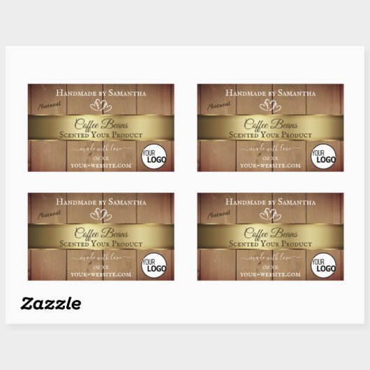 Etiketten für Naturholzkörner Gold-Decoder-Logo Rechteckiger Aufkleber (Blatt)