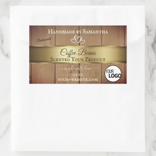 Etiketten für Naturholzkörner Gold-Decoder-Logo Rechteckiger Aufkleber (Tasche)