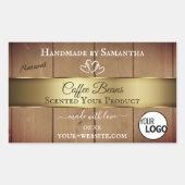 Etiketten für Naturholzkörner Gold-Decoder-Logo Rechteckiger Aufkleber (Vorderseite)