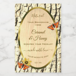 Etiketten für natürliche Braunholz-Körner-Baumrind