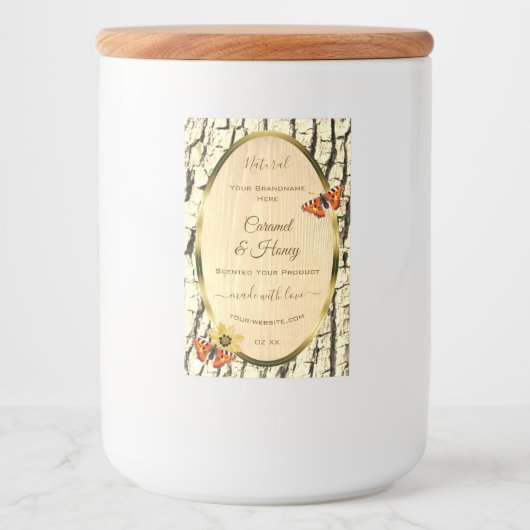 Etiketten für natürliche Braunholz-Körner-Baumrind (Vorderseite)