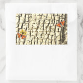 Etiketten für natürliche Braunholz-Körner-Baumrind Rechteckiger Aufkleber (Tasche)