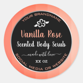 Etiketten für niedliche Rose, rosa und schwarze Pr Runder Aufkleber