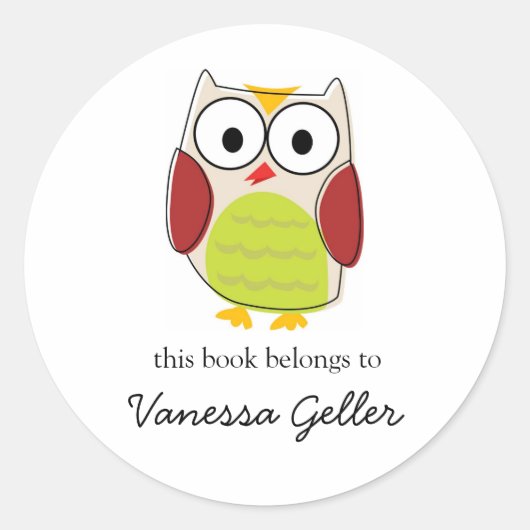 Etiketten für niedliches Buchzeichen Runder Aufkleber (Vorderseite)