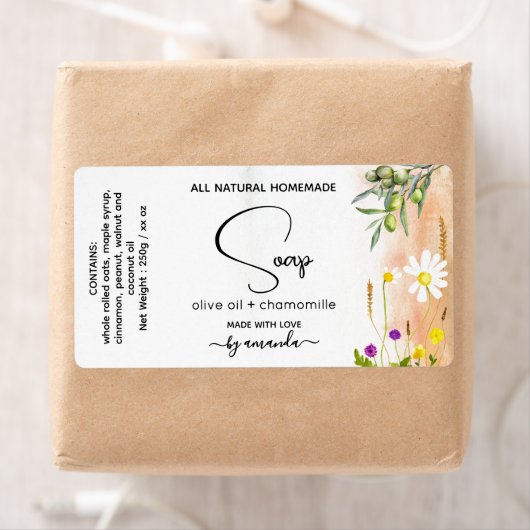 Etiketten für Olivenöl und Kamillenseife (Insitu)