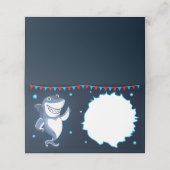 Etiketten für Party von Haifischen Platzkarten (Außenseite Aufgefaltet)