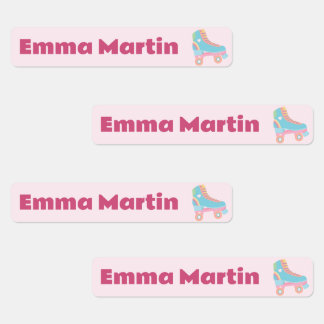 Etiketten für Pens - Roller Disco Pastel Pink