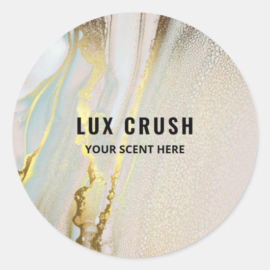 Etiketten für rosa und goldfarbene alkoholische Ge Runder Aufkleber (Vorderseite)